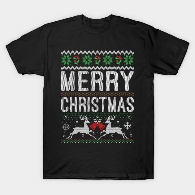 Merry Christmas ugly christmas sweater T-Shirt by MZeeDesigns